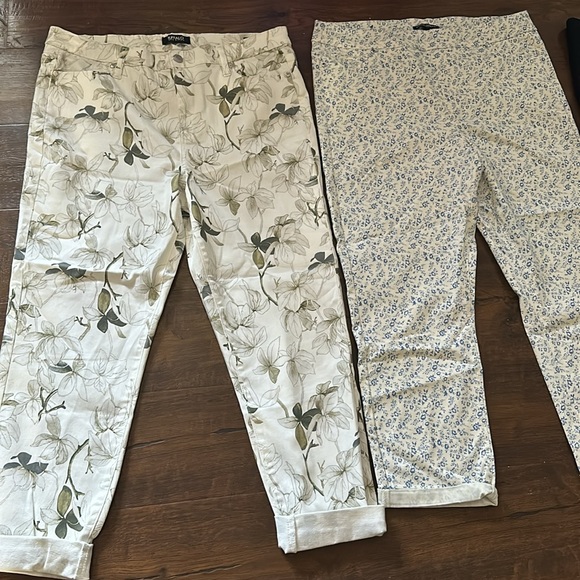4 piece women’s lot of Spring/Summer Capris Cropped Pants Size 12/32/L - Picture 2 of 11